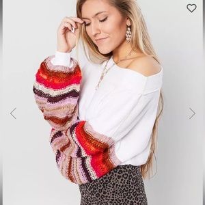 Free People “Cha Cha” Balloon Sleeve Top